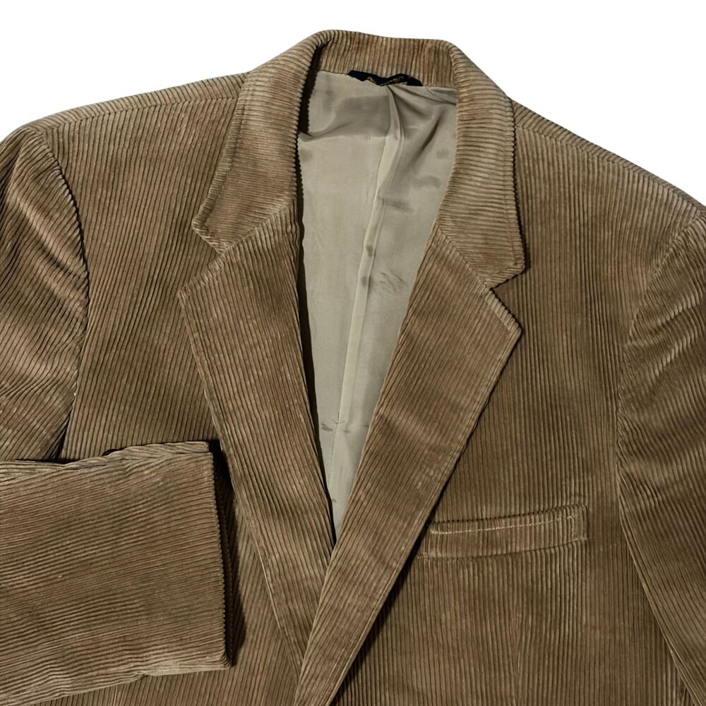 Woodmere Blazer Mens 44R Tan Corduroy Vintage Elbow Patch Sports Coat Jacket